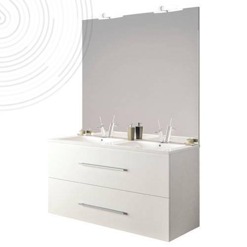 Photo Meuble 120cm Susp Tiroirs NY hydro Blanc | Ref : 401511252