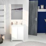 AYOR Water and Heating Solutions Meuble  poser odessa + miroir suspendu - largeur : 60cm - finition : blanc 401511505