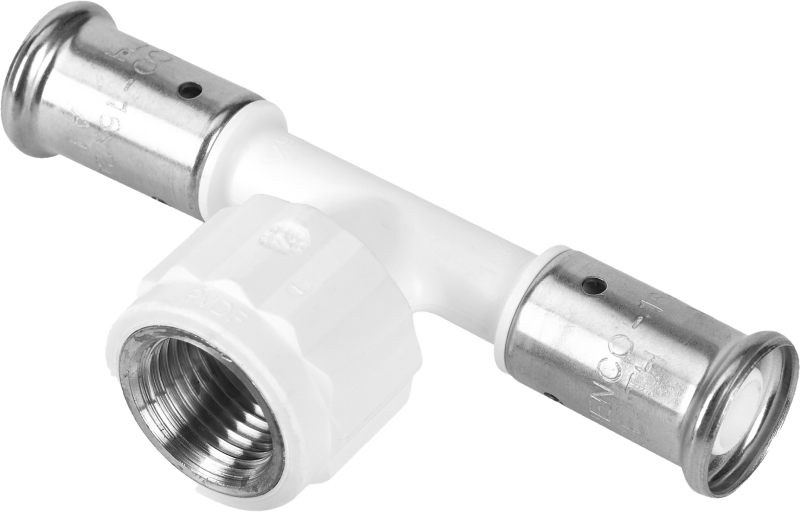 Photo T-FEMELLE 16X1/2 X16 BLANC INOX 316L | Ref : 13PKW-160416-X