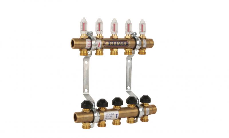 Photo COLLECTEUR EN LAITON,REGLABLE,AVEC DEBITMETRES 1 -5X3/4 EK | Ref : UFH-060505-MD