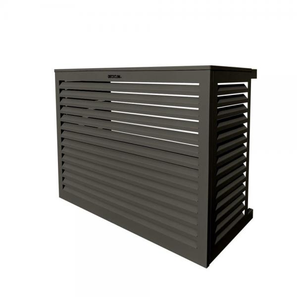 Photo DECOCLIM cache clim aluminium - gris terre d\'ombre RAL 7022 - medium (Dim int� : H 835 x L 1050 x P 510-660 mm profondeur ajustable : 150 mm) | Ref : DECOCLIM-23AM7022