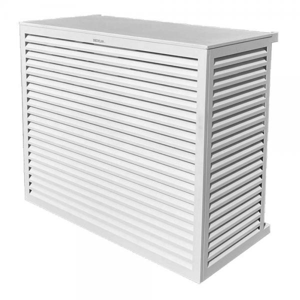 Photo DECOCLIM cache clim aluminium - gris clair RAL 7035 - XL (Dim int : H 1200 x L 1310 x P 650-800 mm profondeur ajustable : 150 mm) | Ref : DECOCLIM-23AXL7035