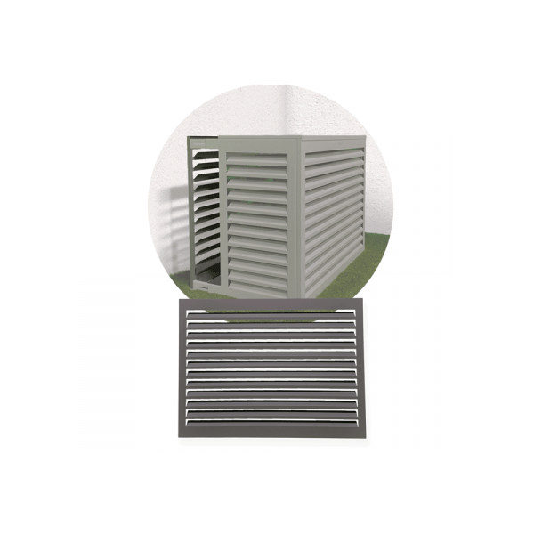 Photo DECOCLIM face dos aluminium - gris poussire RAL 7037 - XL | Ref : DECOCLIM-23AXL7037-DOS