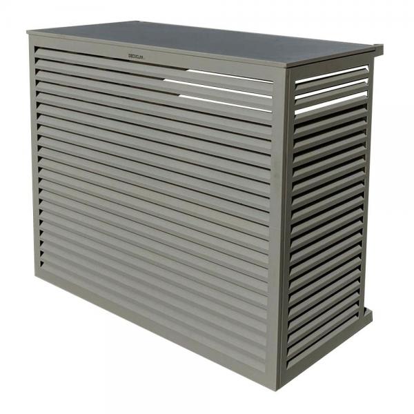 Photo DECOCLIM cache clim aluminium - gris poussire RAL 7037 - XL (Dim int : H 1200 x L 1310 x P 650-800 mm profondeur ajustable : 150 mm) | Ref : DECOCLIM-23AXL7037