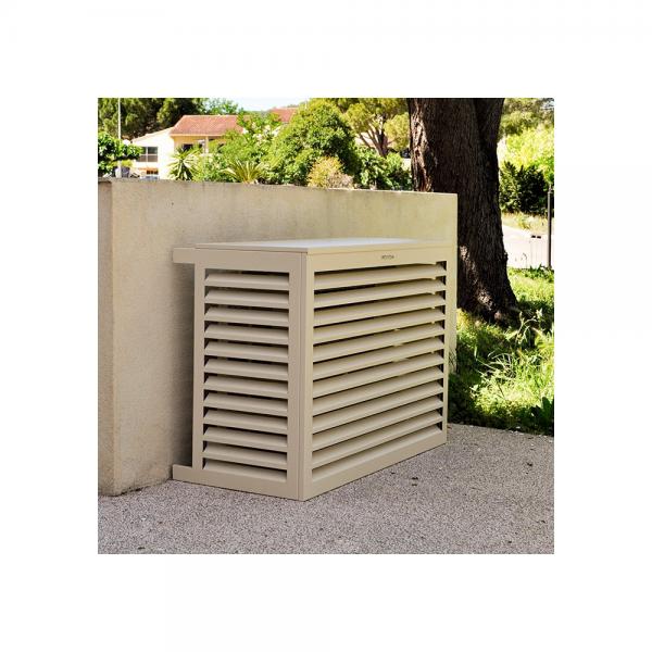 Vignette 2 produit DECOCLIM cache clim aluminium - ivoire claire RAL 1015 - small (Dim int� : H 680 x L 900 x P 450-600 mm profondeur ajustable : 150 mm) | Ref : DECOCLIM-23AS1015