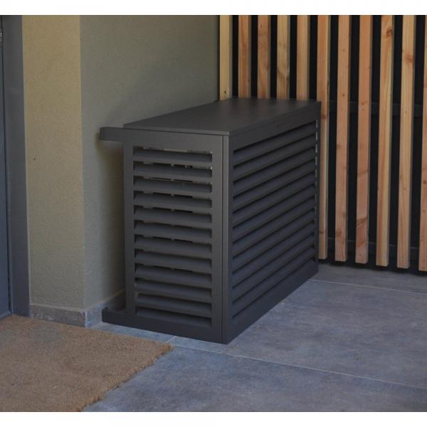 Vignette 2 produit DECOCLIM cache clim aluminium - gris terre d\'ombre RAL 7022 - small (Dim int� : H 680 x L 900 x P 450-600 mm profondeur ajustable : 150 mm) | Ref : DECOCLIM-23AS7022