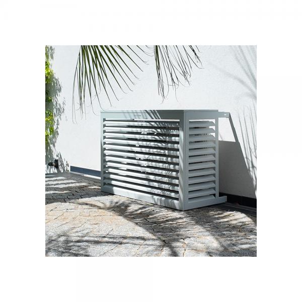 Vignette 2 produit DECOCLIM cache clim aluminium - gris clair RAL 7035 - small (Dim int� : H 680 x L 900 x P 450-600 mm profondeur ajustable : 150 mm) | Ref : DECOCLIM-23AS7035
