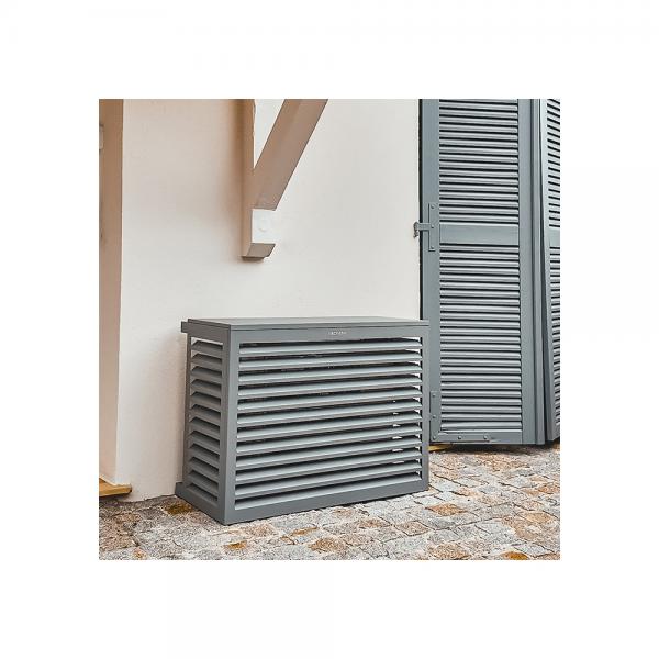Vignette 2 produit DECOCLIM cache clim aluminium - gris poussi�re RAL 7037 - small (Dim int� : H 680 x L 900 x P 450-600 mm profondeur ajustable : 150 mm) | Ref : DECOCLIM-23AS7037