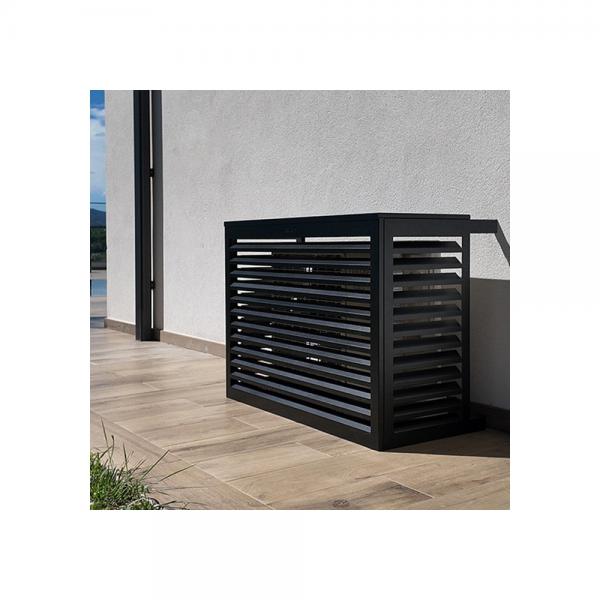 Vignette 2 produit DECOCLIM cache clim aluminium - noir fonc� RAL 9005 - small (Dim int� : H 680 x L 900 x P 450-600 mm profondeur ajustable : 150 mm) | Ref : DECOCLIM-23AS9005