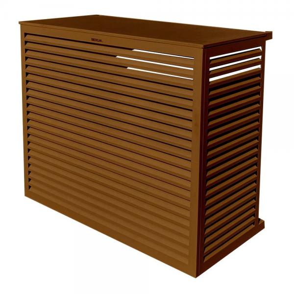Vignette 2 produit DECOCLIM cache clim aluminium - brun argile RAL 8003 - XL (Dim int : H 1200 x L 1310 x P 650-800 mm profondeur ajustable : 150 mm) | Ref : DECOCLIM-23AXL8003