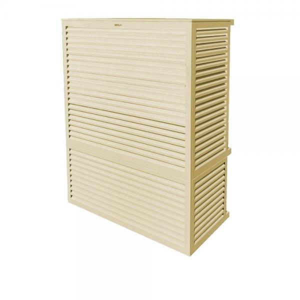Vignette 2 produit DECOCLIM cache clim aluminium - ivoire claire RAL 1015 - option XXL (Dim int : H 500 x L 1310 x P 650-800 mm profondeur ajustable : 150 mm) | Ref : DECOCLIM-23AXXL1015
