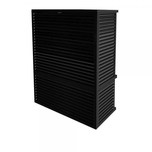 Vignette 2 produit DECOCLIM cache clim aluminium - noir foncé RAL 9005 - option XXL (Dim int : H 500 x L 1310 x P 650-800 mm profondeur ajustable : 150 mm) | Ref : DECOCLIM-23AXXL9005