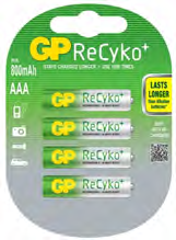 Photo BLISTER DE 4 PILES RECHARGEABLES RECYKO | Ref : 201073