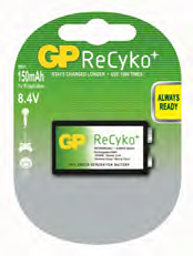 Photo BLISTER DE 1 PILE RECHARGEABLE RECYKO 9V | Ref : 201105