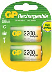 Photo BLISTER DE 2 PILES RECHARGEABLES C 2200 | Ref : 201340