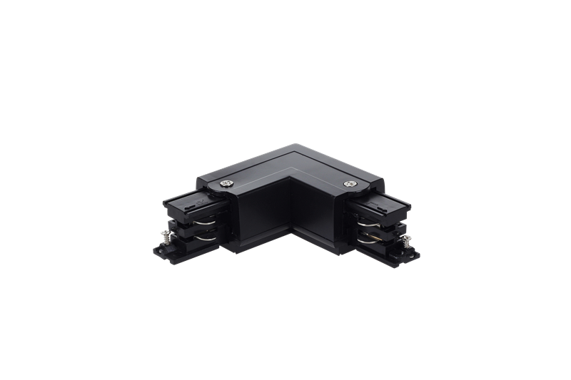 Photo CONNECTEUR ANGLE DROIT NOIR POUR RAILS 3 ALLUMAGES REFERENCES R1NR - R2NR -  R3NR | Ref : COADNR