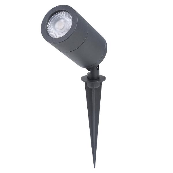 Photo 3000K SPOT PIQUET LED ALU NOIR 10W-IP65 | Ref : EN103NR