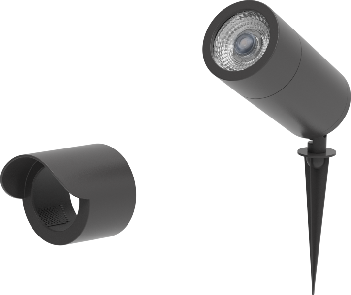Photo 3000K - 24W SPOT PIQUET LED NOIR - IP67 EXTERIEUR - 220V  - IK6 | Ref : EN243NR