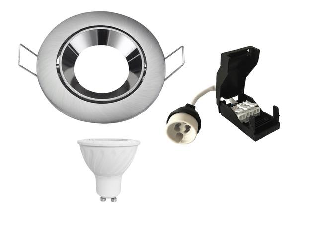 Photo KIT SPOT LED LUXE ALU BROSSE ORIENTABLE 4000K DIMMABLE | Ref : KITSPABOL4DIM