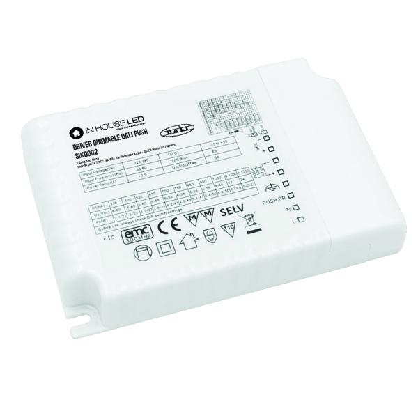 Photo DRIVER DIMMABLE DALI PUSH (PERMET DE FAIRE VARIER UNE DALLE LED DE LA SERIE SIPLXXXX SOIT PAR UN BOUTON POUSSOIR NON FOURNI SOIT PAR UN VARIATEUR DALLI NON FOURNI). ALIMENTATION. PANNEAU LED | Ref : SIKD002