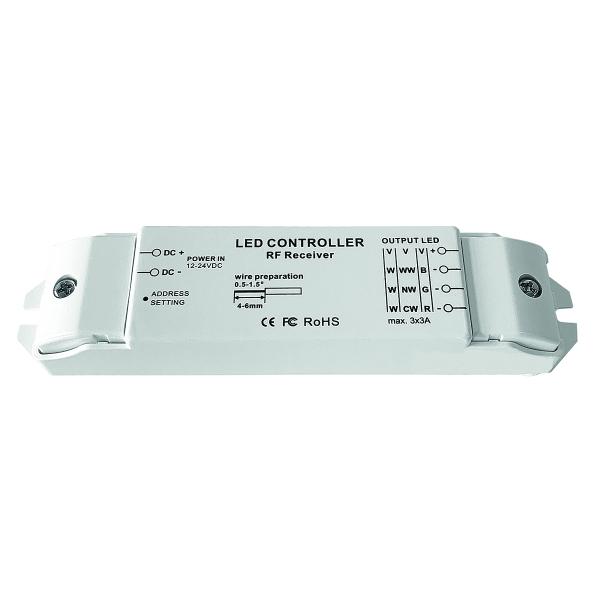 Photo CONTROLEUR DIMMABLE (PERMET LE CONTRLE DE STRIP LED) COMPATIBLE AVEC LES TELECOMMANDES REFERENCES SICROBCF-EVO ET SICRODIM-EVO. RUBAN LED | Ref : SILCORGBDIMBCF/EVO