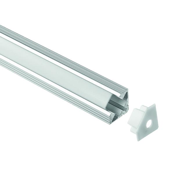 Photo Profil ALU 2M Blanc Angle Sailli LED | Ref : SISC-ALH-03-BL