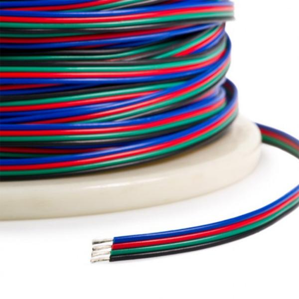 Photo 1CM CABLE POUR STRIP. RUBAN LED RGB POUR COMPOSITION DE STRIP SUR MESURE A LA COUPE CABLE ROUGE. VERT. BLEU. NOIR. ACCESSOIRE INTERIEUR ET EXTERIEUR | Ref : SISCABLERGBN