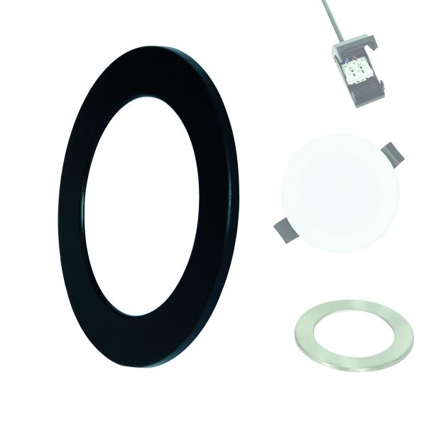 Photo COLLERETTE EN ALUMINIUM NOIR POUR SPOT LED UP008. DOWNLIGHT LED | Ref : UP008COLN