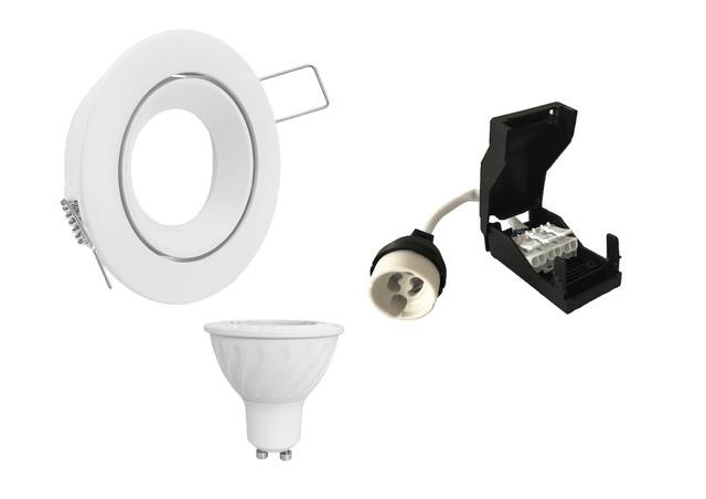 Vignette 2 produit KIT SPOT LED LUXE BLANC ORIENTABLE 3000K DIMMABLE | Ref : KITSPBOL3DIM