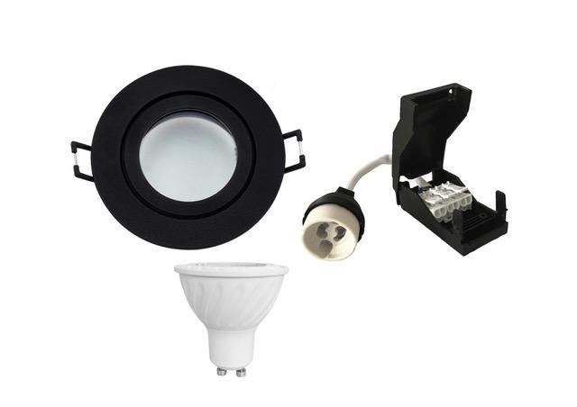 Vignette 2 produit KIT SPOT LED IP65 BBC NOIR ROND 3000K | Ref : KITSPRN3