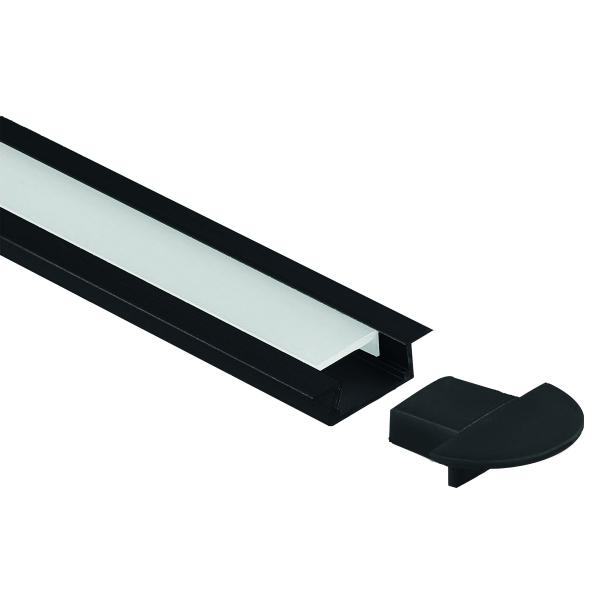 Vignette 2 produit Profil ALU 2M Noir Encastr LED | Ref : SISC-ALH-02-NR