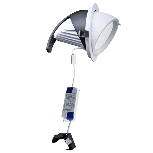 Vignette 2 produit SPOT. DOWNLIGHT LED ENCASTRE ROND BLANC 30W ET 60W 3000-4000-6000K (LIVRE AVEC SON DRIVER ET CONNECTEUR AUTOMATIQUE AVEC REPIQUAGE DE LA TERRE) | Ref : UP030/60RDB