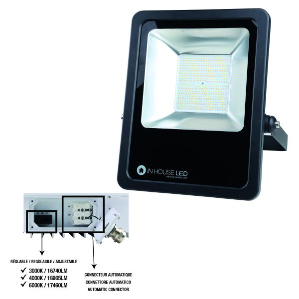 Vignette 2 produit Proj Noir 180W  3/4/6000K | Ref : XY04565