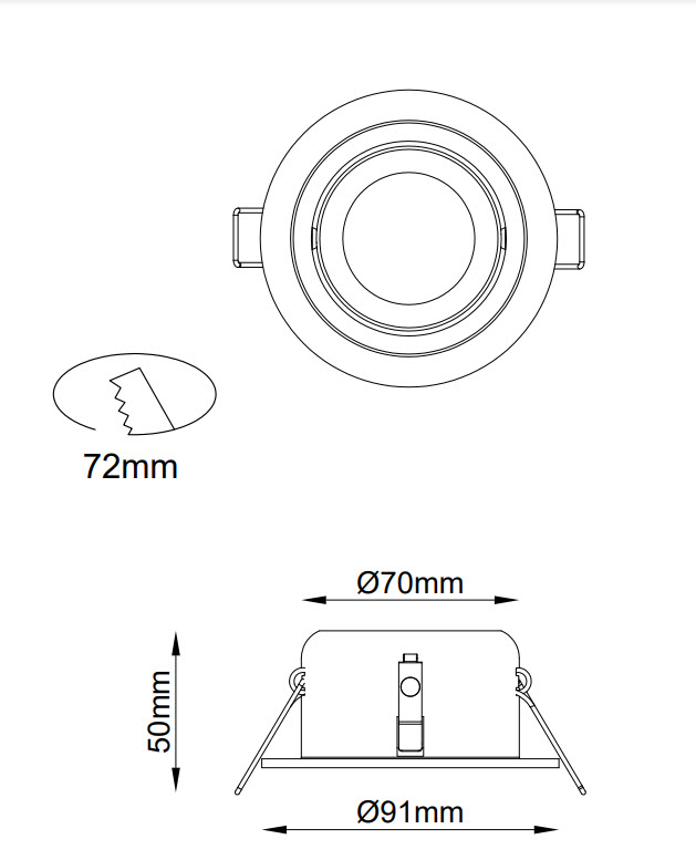 Vignette 3 produit Ref : SPRABO | Spot BBC RT2012 alu brosse orientable rond LED