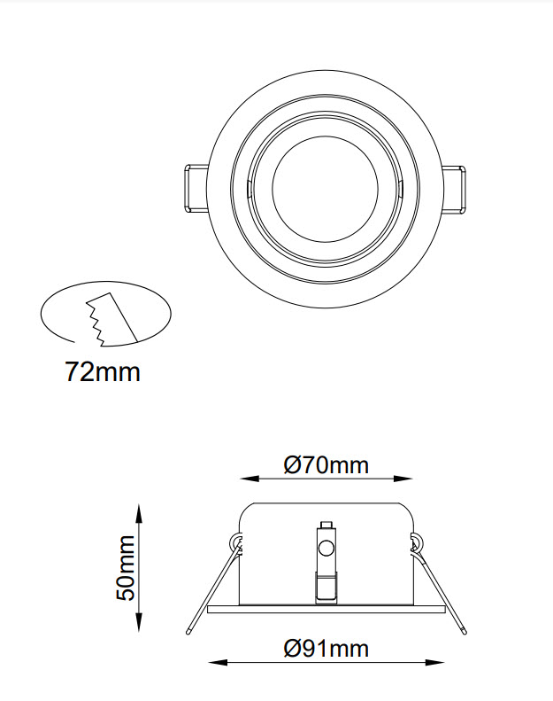 Vignette 3 produit Ref : SPRNO | Spot BBC RT2012 noir orientable rond LED