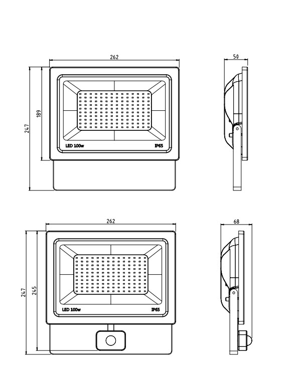 Vignette 3 produit Ref : XY100NR | Projecteur 100W noir 4000+I527:I555k LED