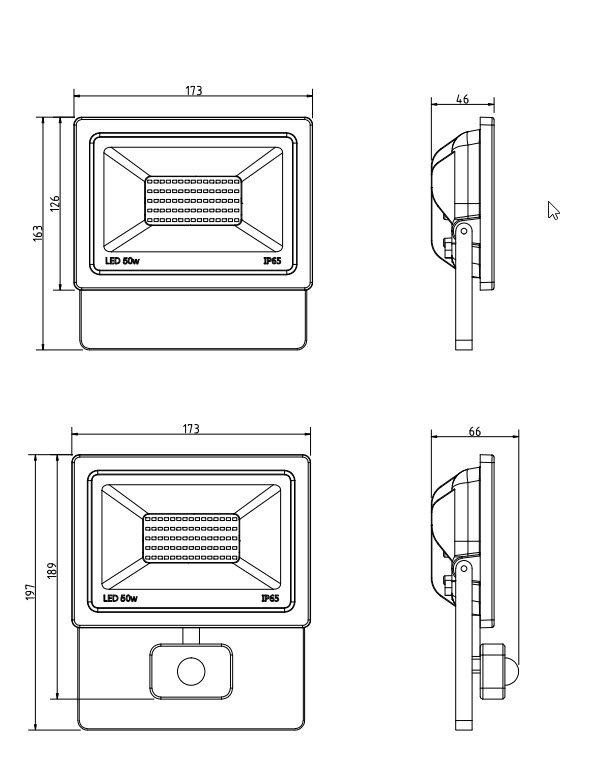 Vignette 3 produit Ref : XY50BL | Projecteur 50W blanc 4000k LED