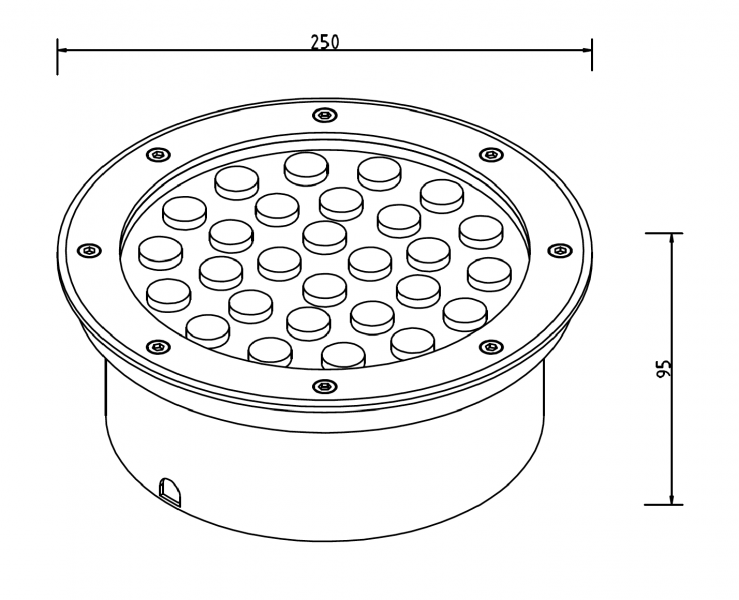 Vignette 3 produit Ref : EN276 | 6500K - 27W Spot LED encastr de sol extrieur-IP65-220V