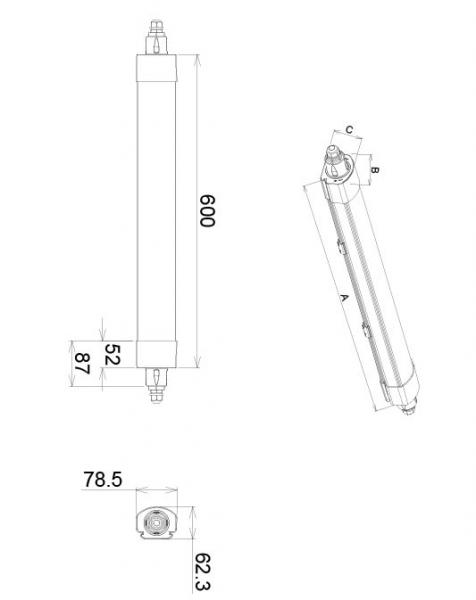 Vignette 3 produit Ref : ET06015W/EVO | ETANCHE LED 15W 1800LM TRAVERSSANT 0,60M