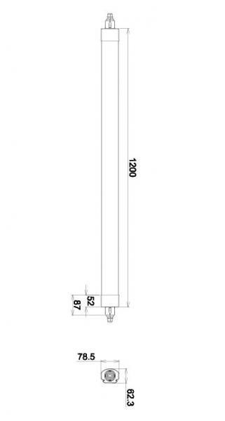 Vignette 3 produit Ref : ET12030W/EVO | ETANCHE LED 30W 3600LM TRAVERSSANT 1M20