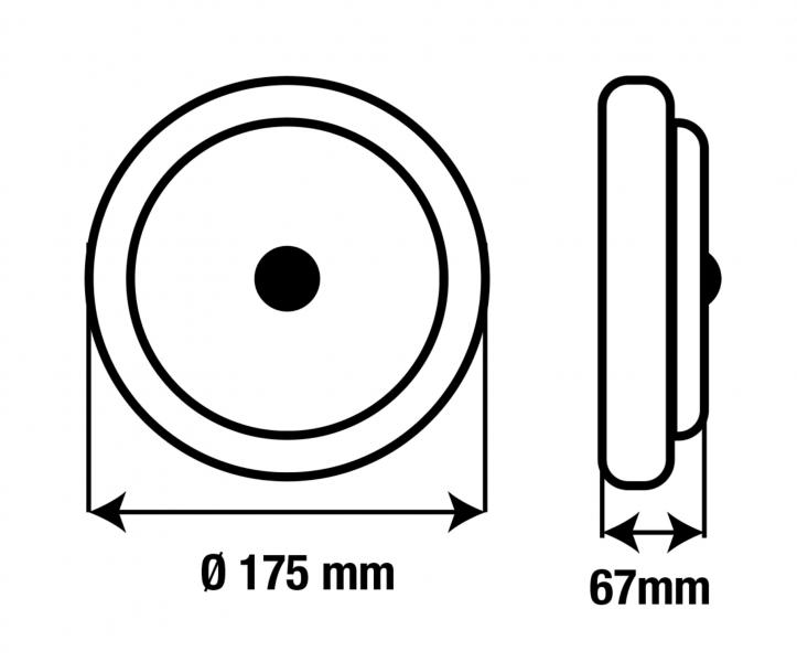 Vignette 3 produit Ref : HUB-RD-DETEC | Hublot LED12W rond-blanc- DETECTEUR INFRA ROUGE