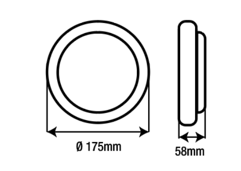 Vignette 3 produit Ref : HUB-RD-N-PIR | Hublot LED 12W rond-noir-detecteur