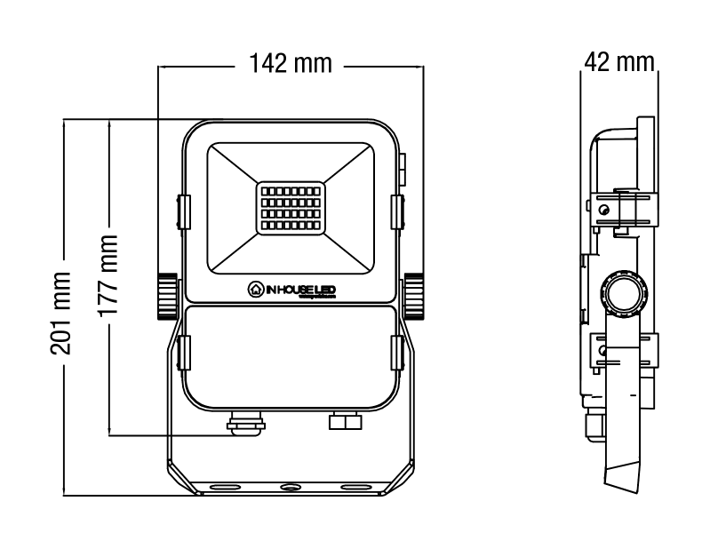 Vignette 3 produit Ref : PRO15NR | PROJECTEUR LED 15W NOIR 3000-4000-6000K OPTION DETECTEUR