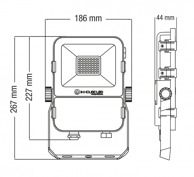 Vignette 3 produit Ref : PRO30NR | PROJECTEUR LED 30W NOIR 3000-4000-6000K OPTION DETECTEUR