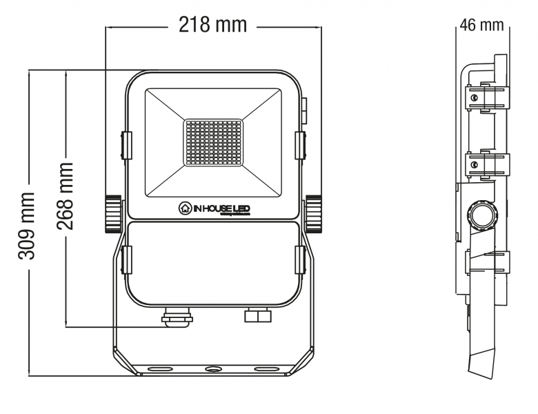 Vignette 3 produit Ref : PRO60NR | PROJECTEUR LED 60W NOIR 3000-4000-6000K