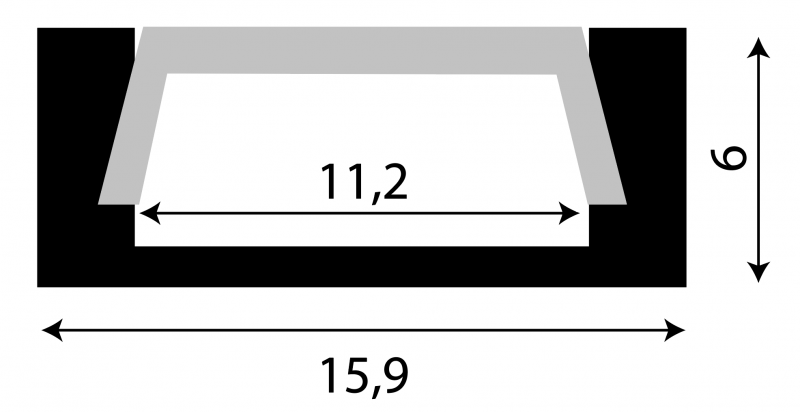 Vignette 3 produit Ref : SISC-ALH-01-NR | PROFIL ALU 2M NOIR SAILLI POUR STRIP. RUBAN LED. ACCESSOIRE INTERIEUR ET EXTERIEUR