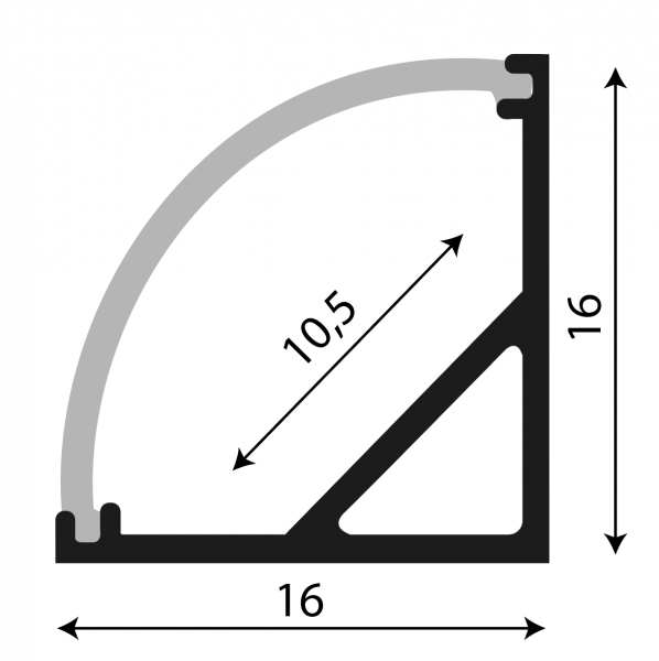 Vignette 3 produit Ref : SISC-ALH-04-AL | Profil Alu 2M Angle Sailli LED