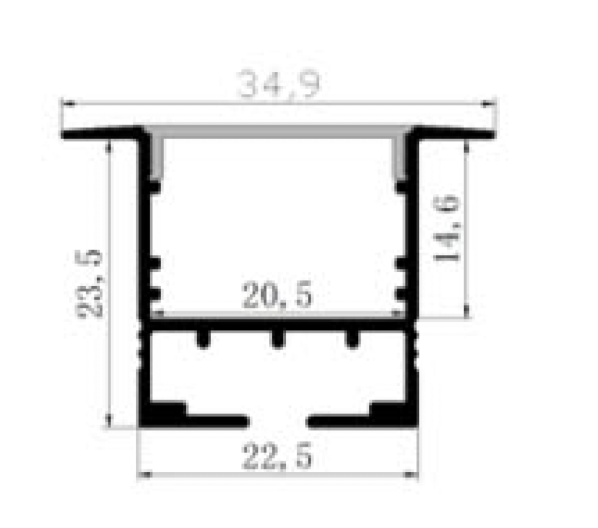 Vignette 3 produit Ref : SISC-ALH-07-BL | Profil Alu 2M Blanc Encastr Placo LED