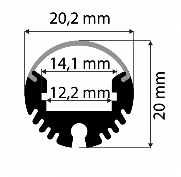 Vignette 3 produit Ref : SISC-ALH-13-AL | PROFIL POUR STRIP. RUBAN LED TYPE TRINGLE. ACCESSOIRE INTERIEUR ET EXTERIEUR