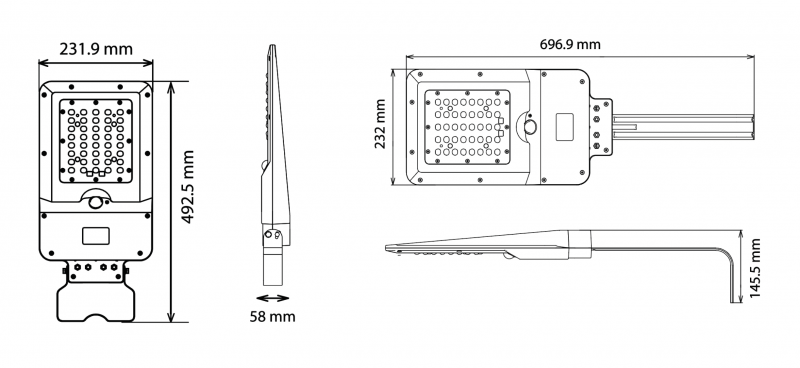 Vignette 3 produit Ref : SO27 | Luminaire solaire street light + accessoires 15w 1600lm LED